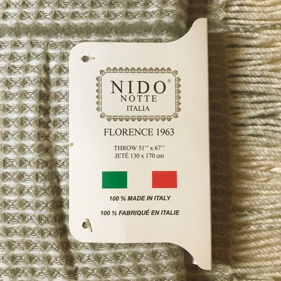 NWT Nido Notte Italia Florence Throw Blanket - Picture 2 of 3